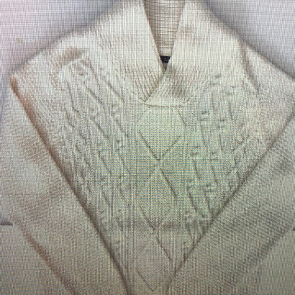 Men's Cream Cable Knit Cardigan